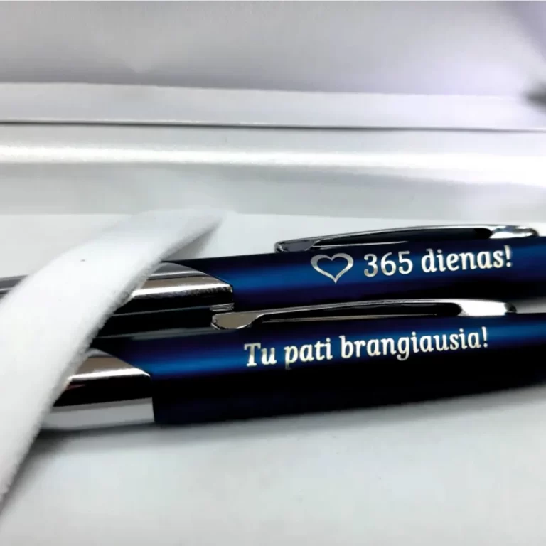 Parkerio ir tušinuko rinkinys dėžutėje – graviruoti rašikliai lazeriu, stilinga ir rafinuota verslo ar asmeninė dovana