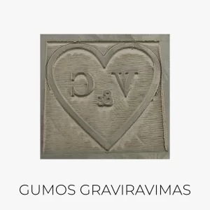 Graviruota guma antspaudui – lazerinio graviravimo paslauga