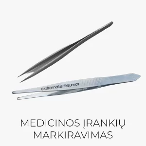 Lazerinis medicinos įrankių markiravimas – tikslus, patvarus ir sterilumui atsparus ženklinimas pagal individualius poreikius.