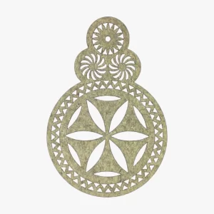 Lazeriu pjauta veltinio detalė – dekoratyvinis ornamentas, pagamintas pagal individualų dizainą