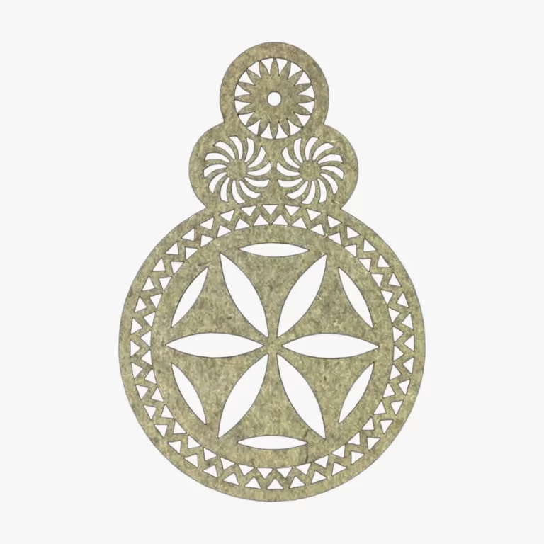 Lazeriu pjauta veltinio detalė – dekoratyvinis ornamentas, pagamintas pagal individualų dizainą