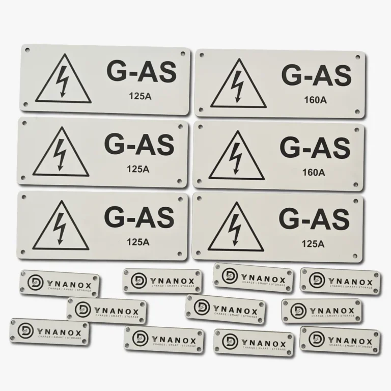 Lazeriu graviruotos plastikinės elektros skydų žymėjimo lentelės 125A ir 160A