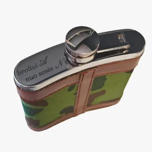 Lazeriu graviruota metalinė gertuvė su individualiu tekstu – personalizuota dovana