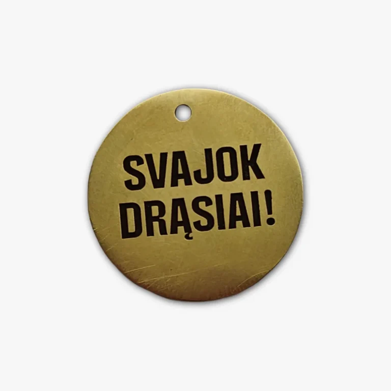 Žalvarinis pakabukas su graviravimu personalizuotai dovanai.