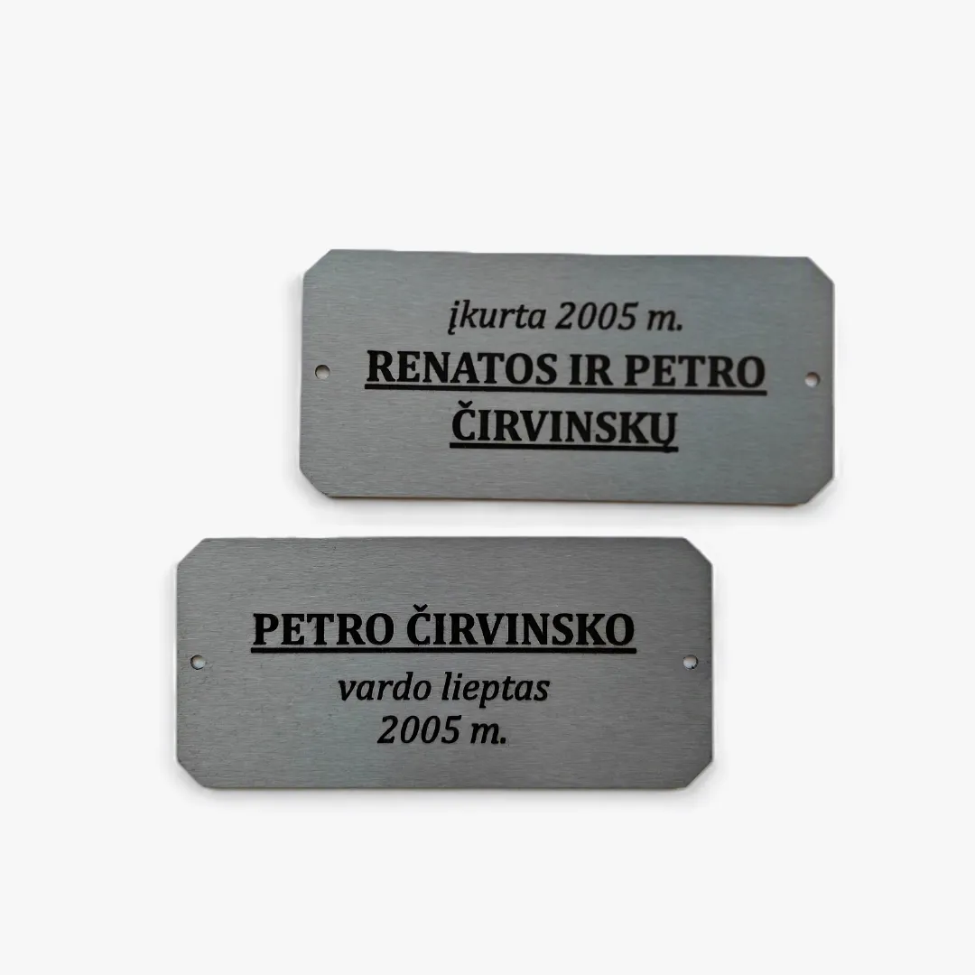 Graviruotos nerūdijančio plieno ženklinimo lentelės lieptui