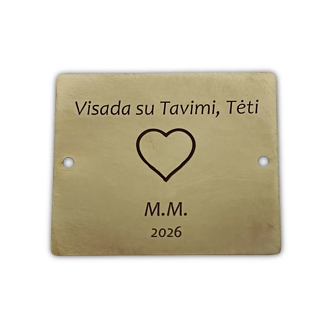 Žalvarinė graviruota lentelė